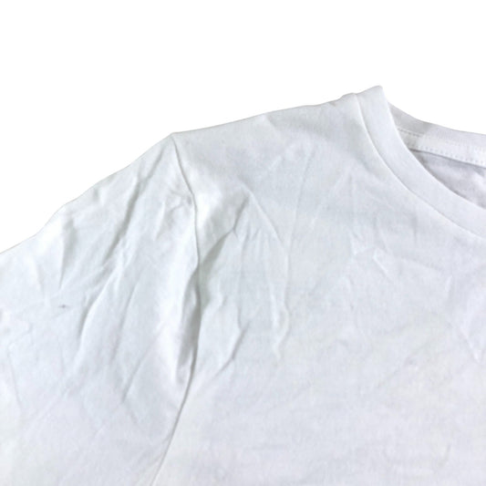 River Island White T Shirt UK16 Women's Short Sleeve Diamante Fringed