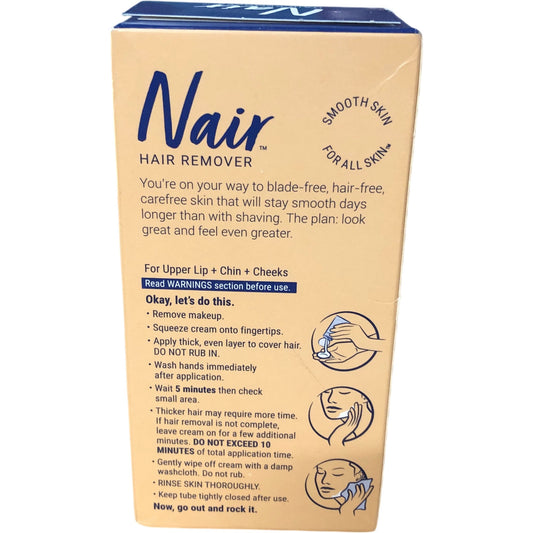 Nair Face Cream Hair Remover Moisturising Formula Sweet Almond Oil 57g