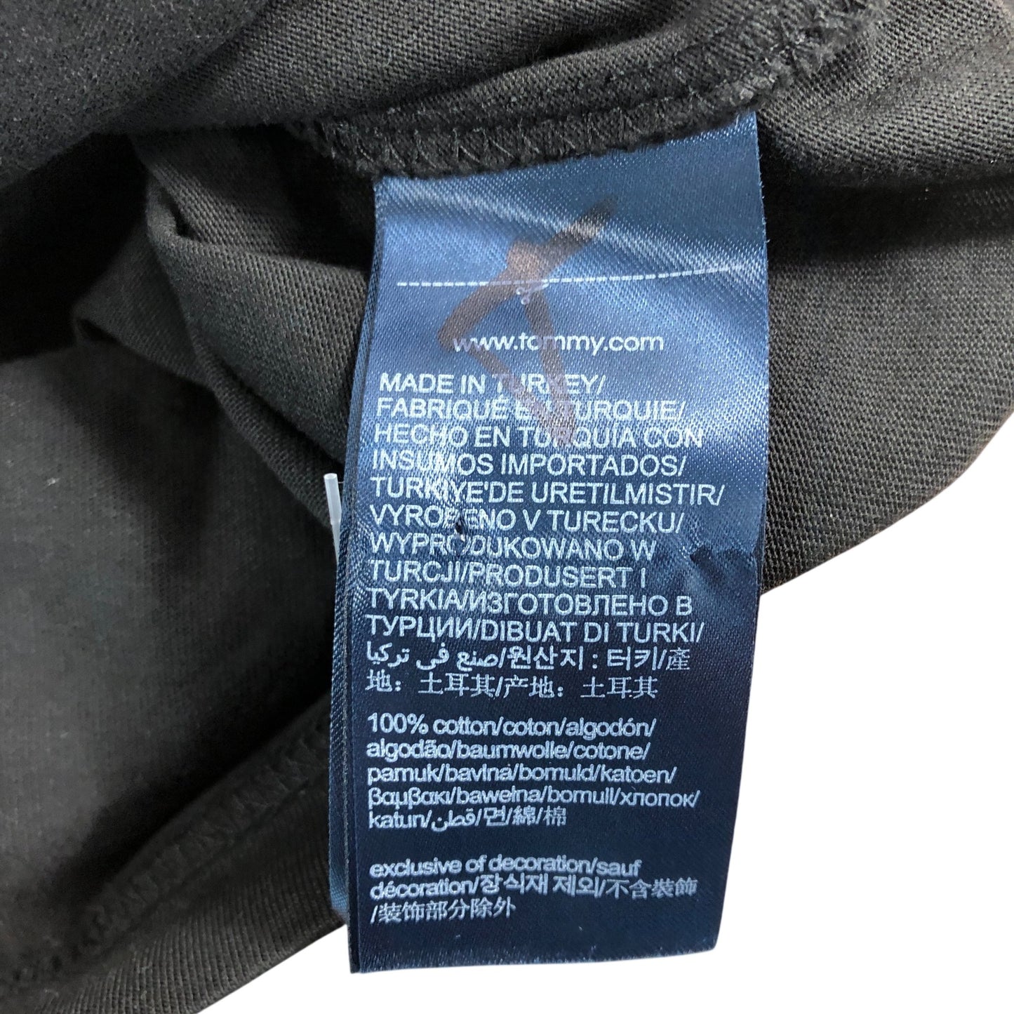 Tommy Hilfiger Black T-Shirt Men's M Organic Cotton Classic Fit Established 1985