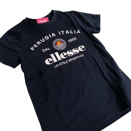 Ellesse Vincent T-Shirt Cotton Crew Neck Navy Casual Wear 8-9 Years