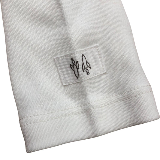 Long Sleeve Baby Bodysuit 6-9M White 100% Cotton