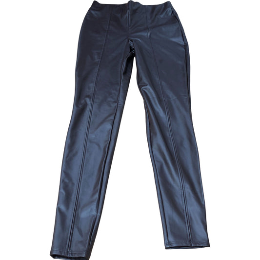 River Island High Waisted Trousers UK12 Women's Brown Faux Leather Stretch