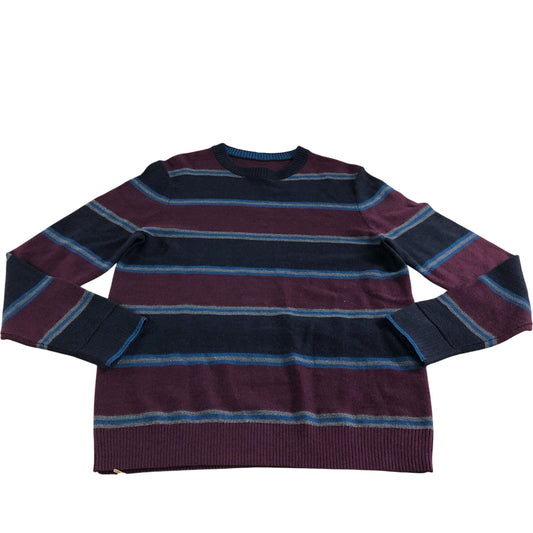 Newport Merino Stripe Sweater UK M Mens Navy Multi Striped Knit