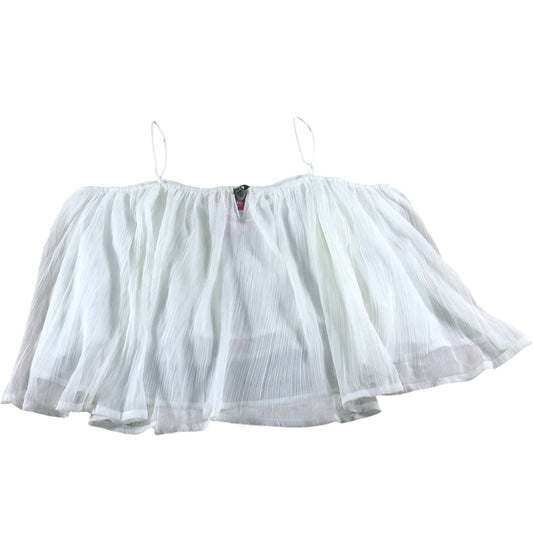 River Island UK16 Women's White Pleated Camisole Top