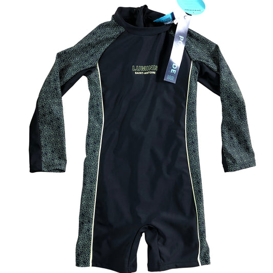 River Island Kids Swimwear Set 3-4 Years Black Long Sleeve Sunsuit Hat