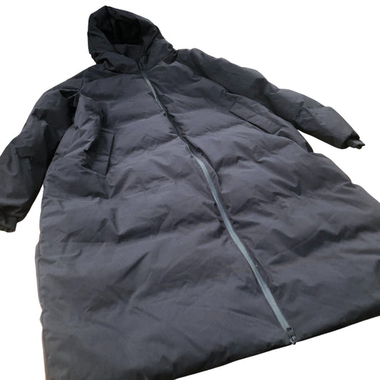 Longline Padded Coat Black Hooded Waterproof Outdoor Wear XL