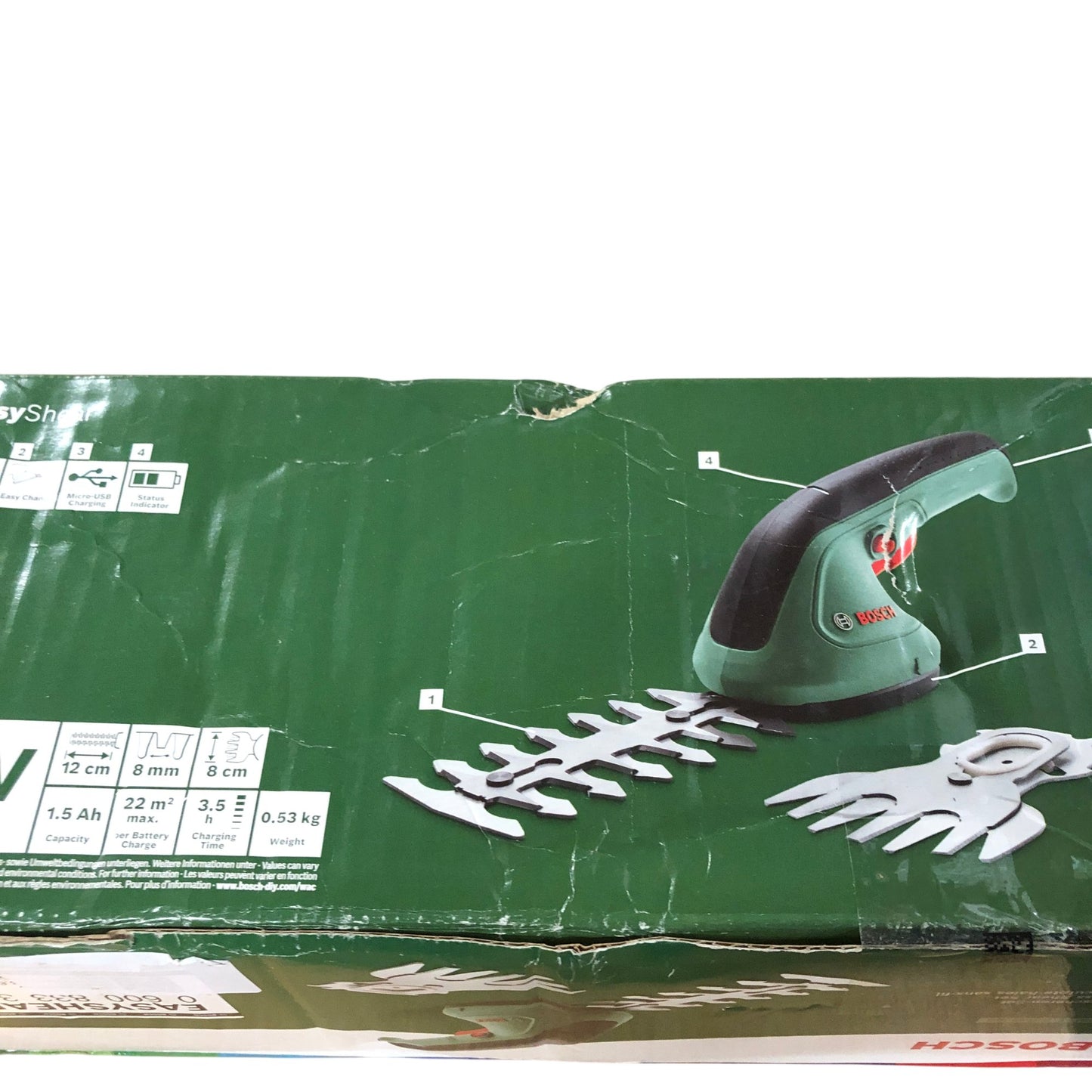 BOSCH EasyShear 3.6V Cordless Shrub and Grass Shear Set Lightweight Easy Use