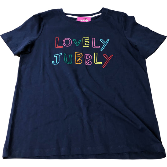 Lovely Jubbly T-Shirt Women's Short Sleeve Cotton Navy UK6