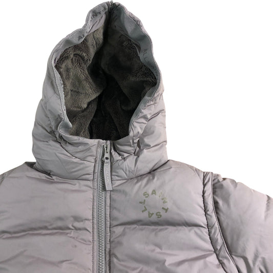 AllSaints Girls Puffer Jacket Kids Size 18-24 Months Grey Hooded Outerwear