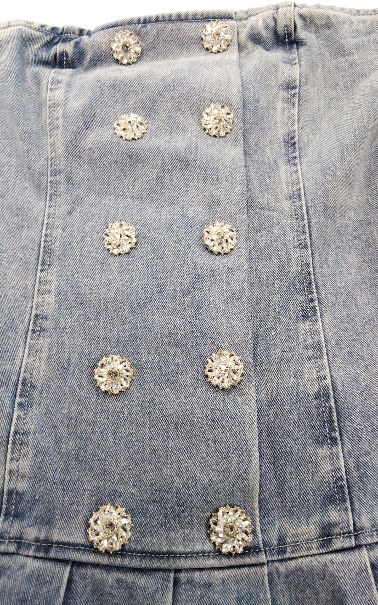 River Island Denim Dress UK12 Women's Sleeveless Skater Style Light Blue