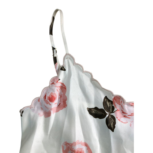 River Island Floral Camisole Top UK6 Women's Soft White Sleeveless Blouse