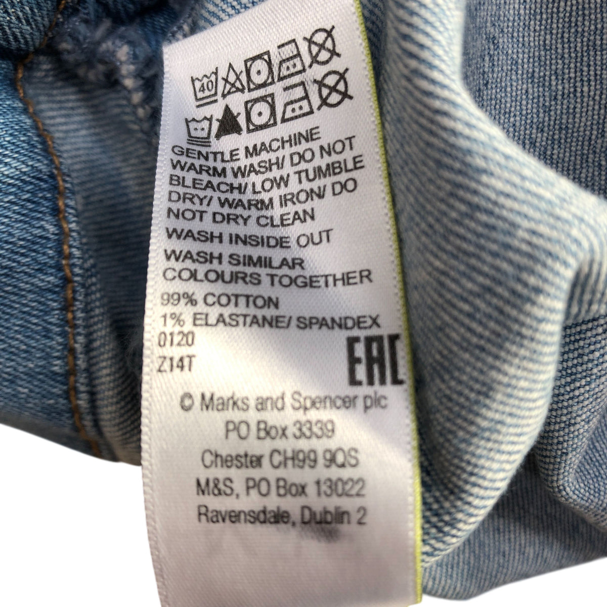Denim Skirt UK14 Women's Button Front Midi Length Blue Cotton