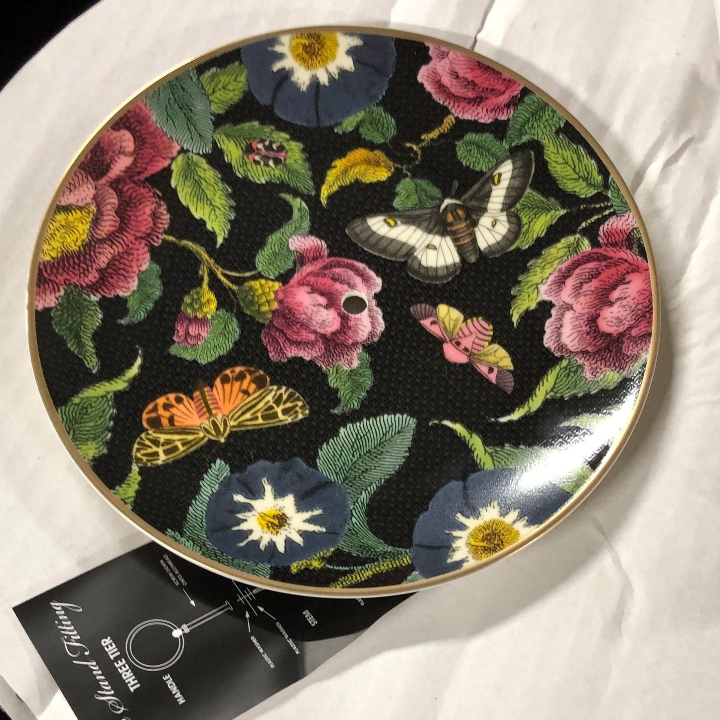 Spode Features Of Curiosity 3 Tier Cake Stand Floral Design Collectible