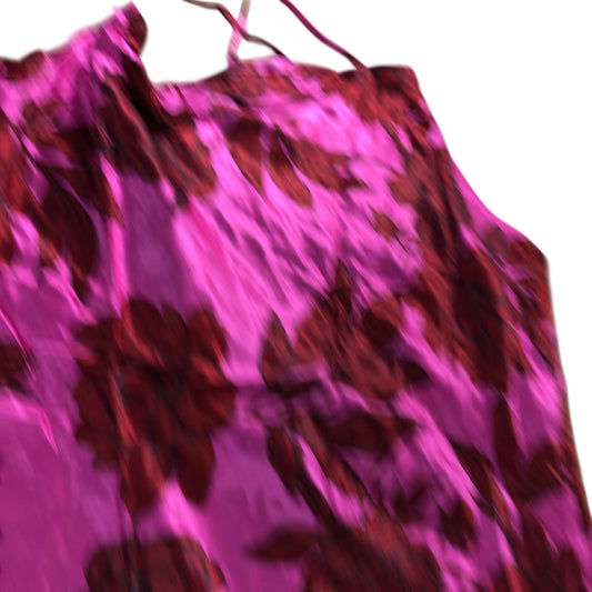 River Island UK18 Women's Floral Maxi Dress Slip Style Pink Red Summer