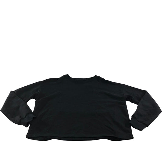 River Island Black Cropped Sweatshirt UK S Women's Casual Long Sleeve Top
