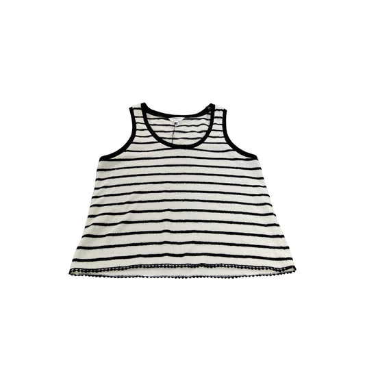 River Island Stripe Tank Top UK Large Women's Casual Knit Black Cream
