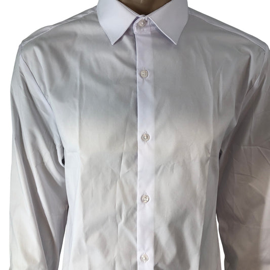 RIVER ISLAND Smart Shirt Size S Men's Long Sleeve Classic Fit White