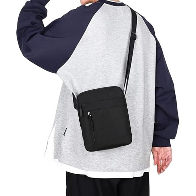 Aucuu Black Oxford Cloth Crossbody Bag