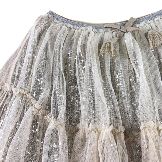 Branded Beige Sequin Tulle Skirt - 12 Years
