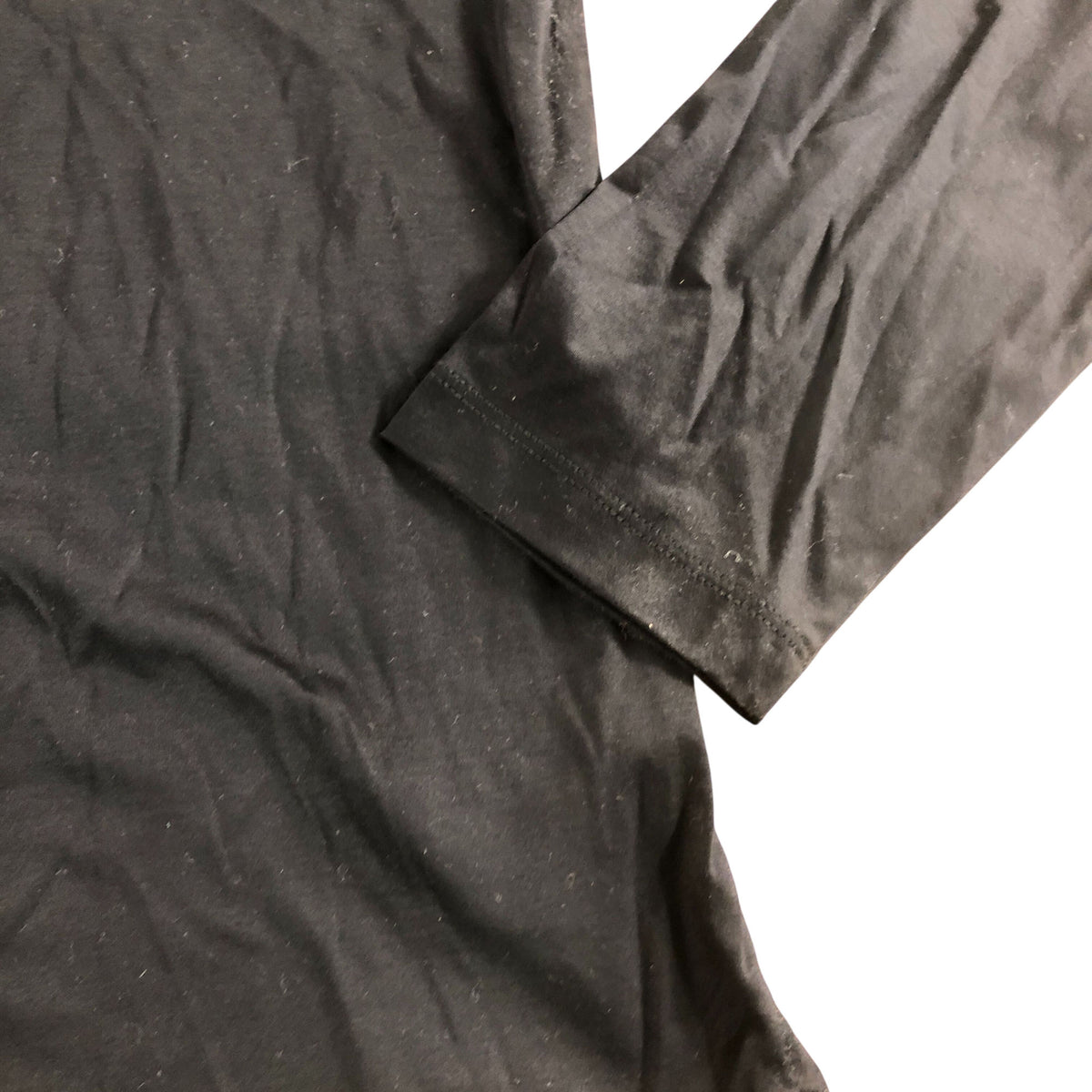 Cuban Collar Button Shirt Size Medium Men's Black Cotton