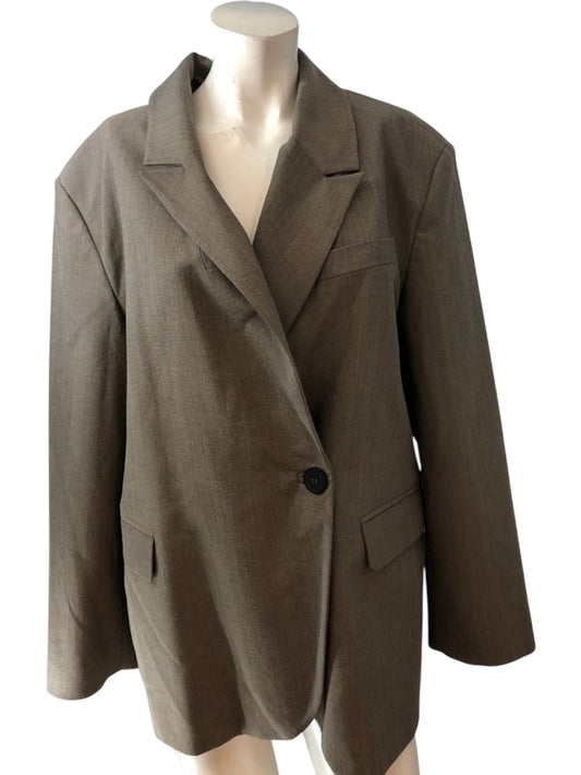 Premium Blazer UK18 Women's Oversized Tailored Stylish Brown Jacket