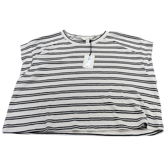 River Island Relaxed T-Shirt Size L Womens Striped Cream Black Cotton