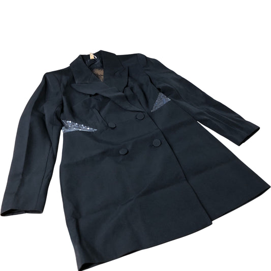 Black Double Breasted Jacket Women's Sequin Detail