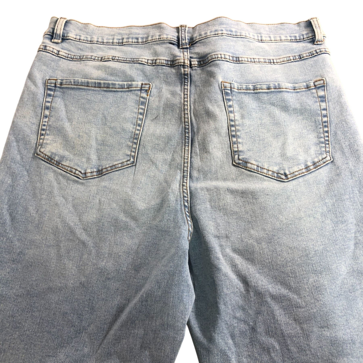 Light Wash Blue Cropped Kick Flare Jeans