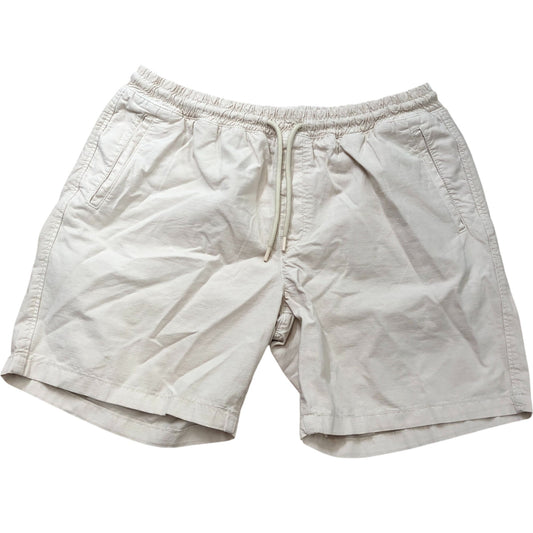 River Island Studios Mens Large Beige Cotton Blend Elasticated Shorts