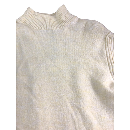 River Island Women's XS Cream Textured Knit Jumper Sweater High Neck