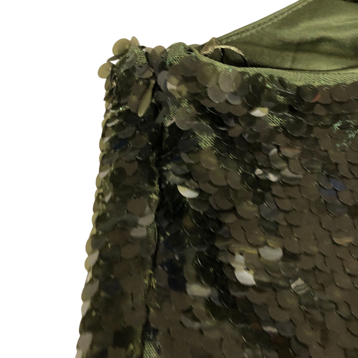 Sequin Dress UK12 Women's Sleeveless Evening Long Green