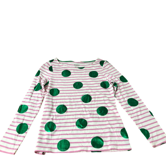 Long Sleeve Top Women’s Green Spots Pink Stripe Size UK8