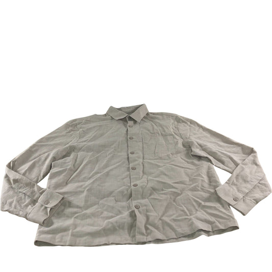 River Island Casual Shirt UK L Men's Lightweight Cotton Blend Beige