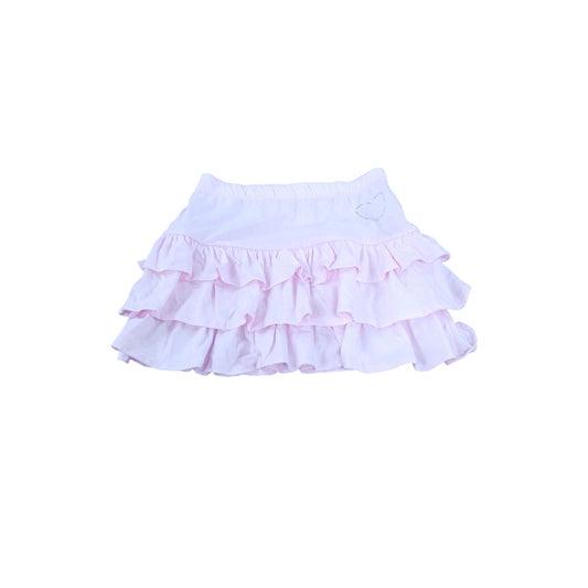 River Island Girls Ruffled Skirt Size 10 Years Light Pink Heart Detail