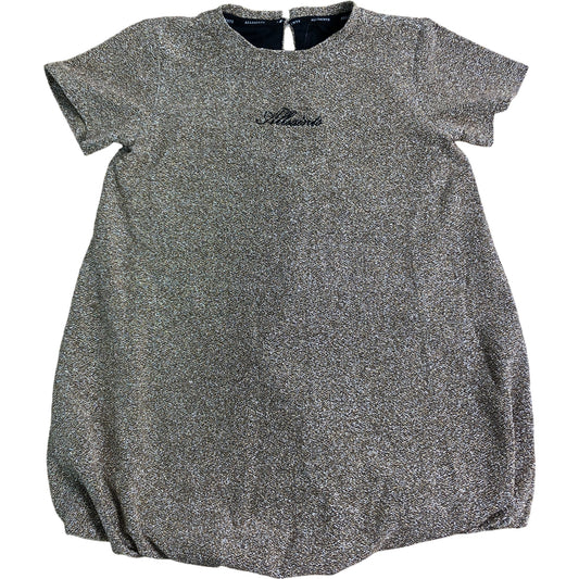 All Saints Girls Dress Size 3-4 Years Short Sleeve Sparkly Gold Design