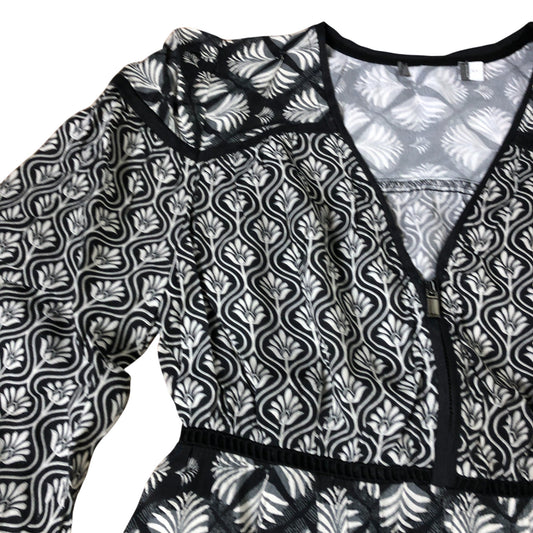 Branded Black Tiered Mini Dress - Size 6