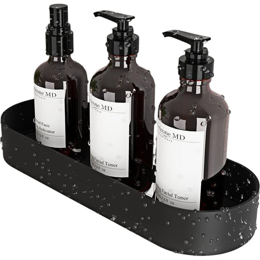 Shower Shelves 2 Pack Waterproof Bathroom Storage Organisers Black Aluminium