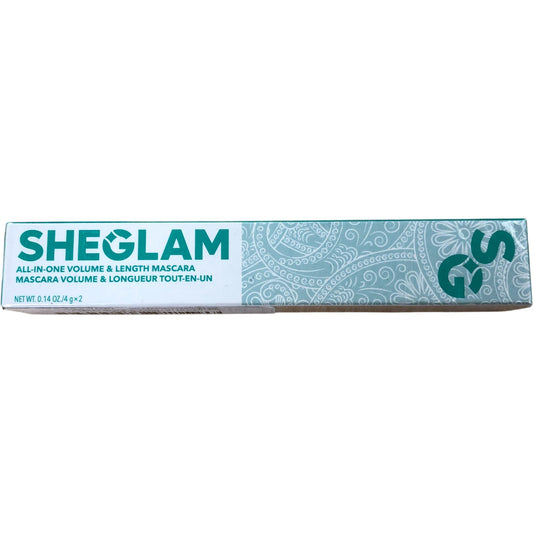 SheGlam All In One Volume And Length Waterproof Black Mascara 0 14 Oz