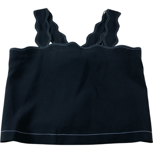 Claudie Pierlot Black Scalloped Crepe Top - Size 10