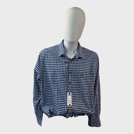 Olymp Blue Check Shirt - 3XL