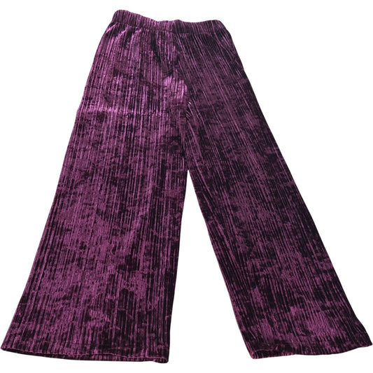 River Island Girls Trousers UK11-12yrs Velvet Wide Leg Burgundy