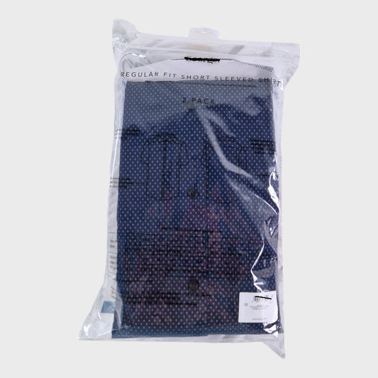 Short Sleeved Shirts Regular Fit Men's 2 Pack Easy Iron