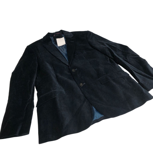 Branded Corduroy Blazer Size 38 Dark Navy Casual Men's Full Lined Jacket