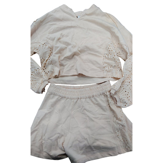 River Island Girls Outfit Set Age 9-10 Years Pink Long Sleeve Top Shorts