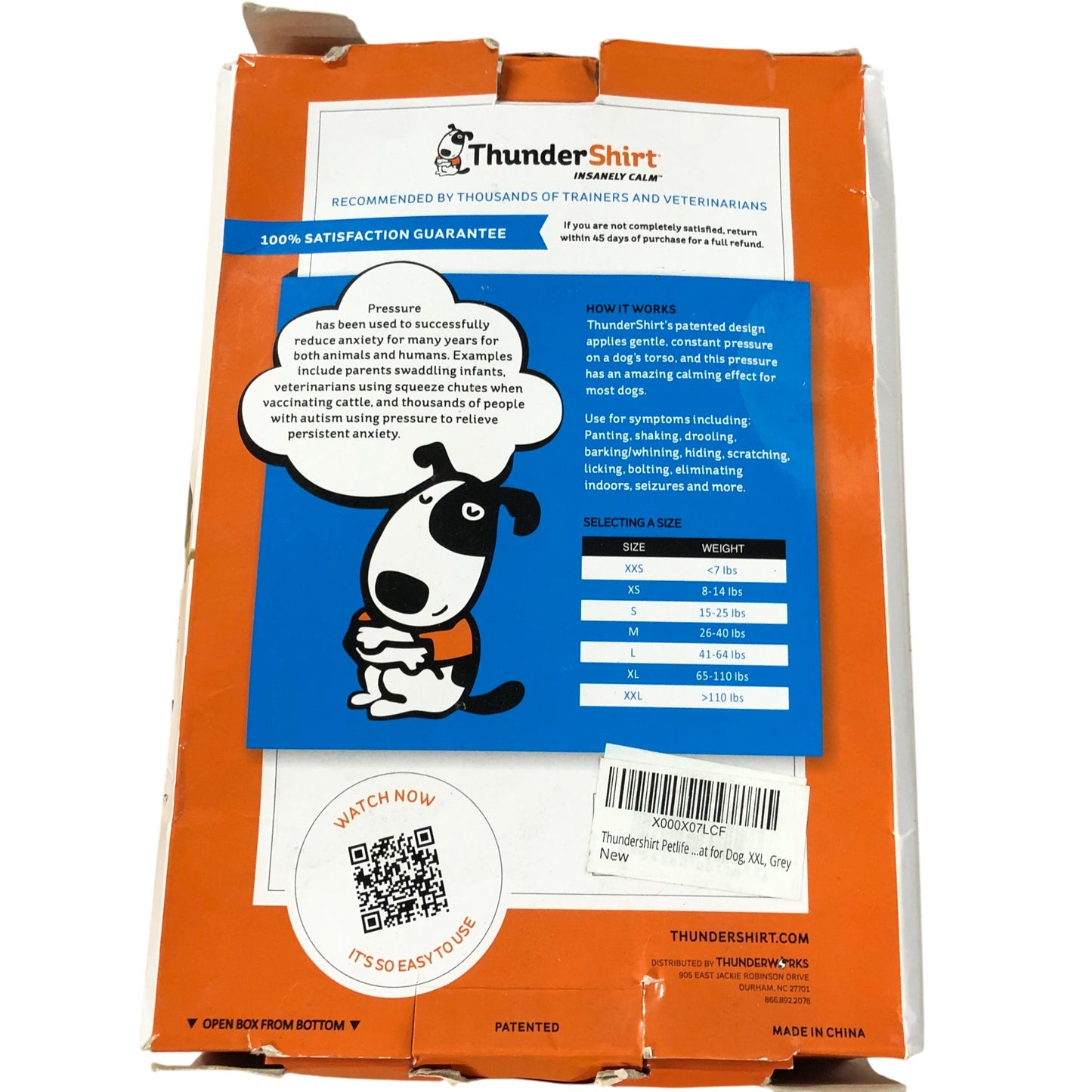 THUNDERSHIRT Insanely Calm Dog Anxiety Solution XXL Solid Gray Vest