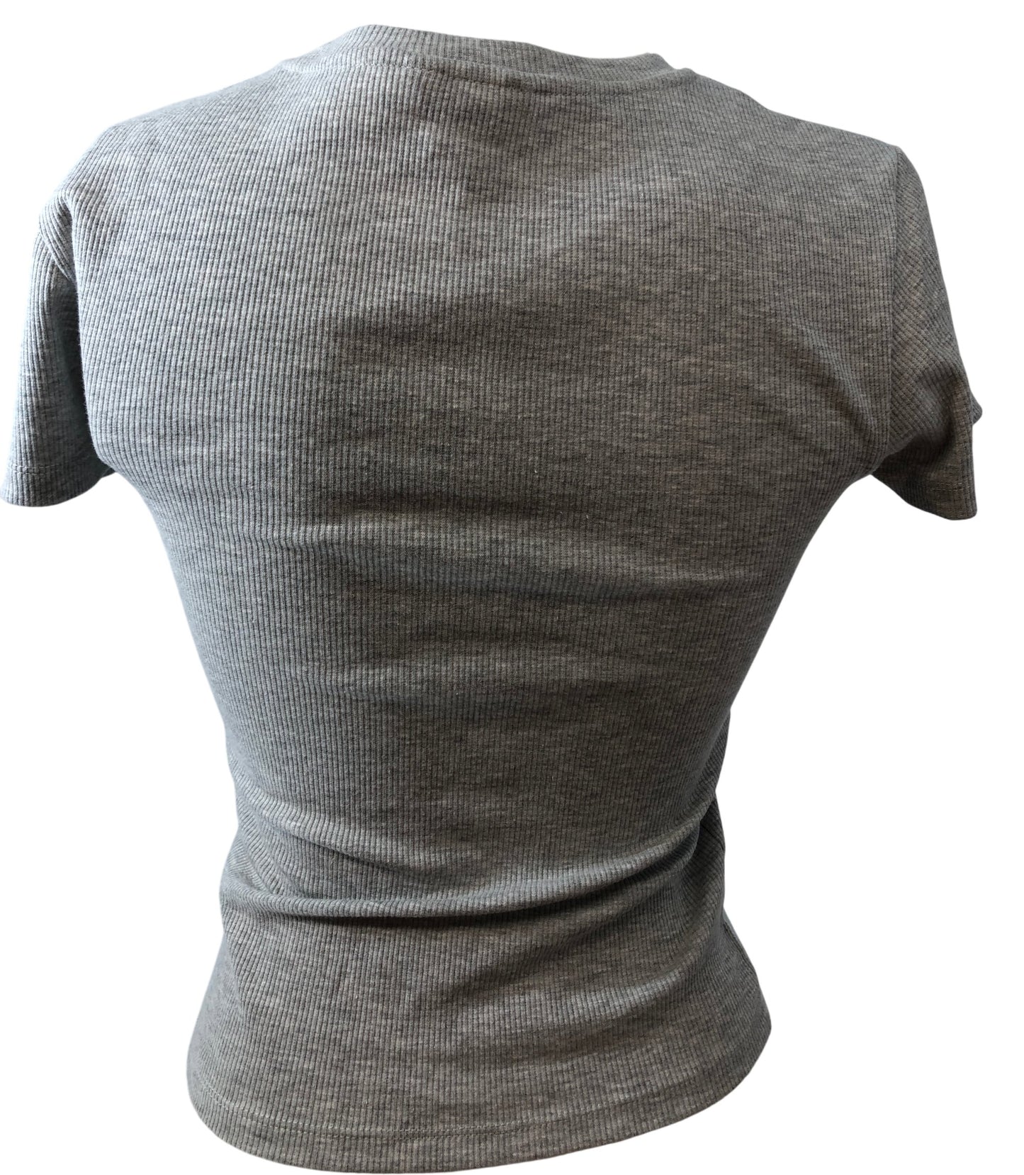 River Island Studios S Grey Marl Women's Short Sleeve Top with Bow Design