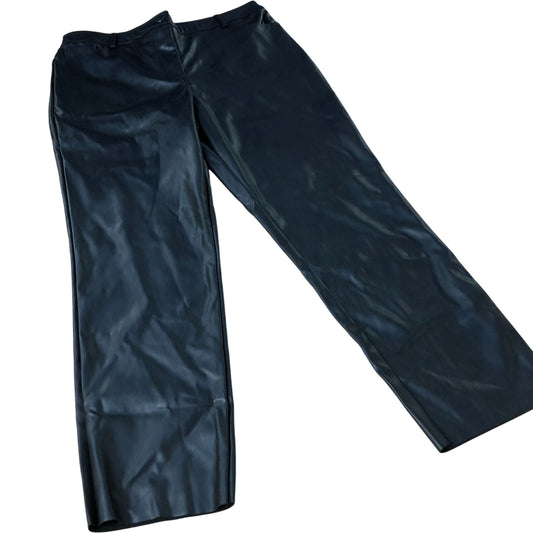Black Faux Leather Trousers Women's Slim Fit Stylish Design UK14