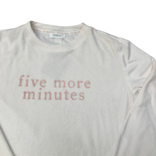 Enfasis Long Sleeve Lounge PJ Top 'Five More Minutes' Fleece M