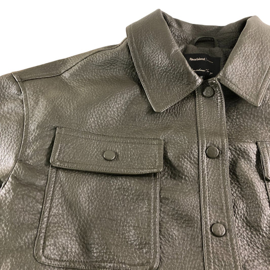 River Island UK18 Women's Khaki Pu Jacket with Pockets