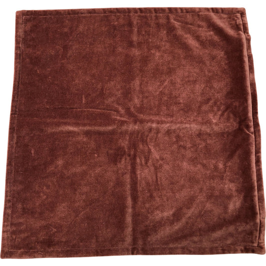 Brown Velvet Cushion Cover Soft Plush Texture Decorative Home Accent 53 x 52cm